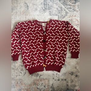 Women’s Large Dog bone print cardigan with dog buttons